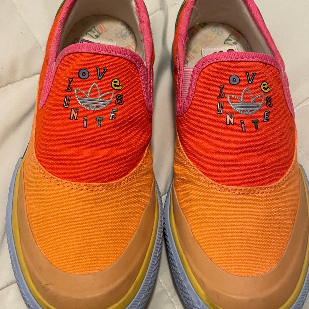 adidas Women's Slip-On Sneakers in Orange, Red, Pink